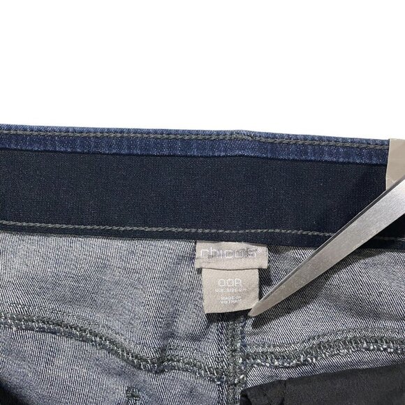 Chicos Secret Stretch Jeggings Women Dark Wash Jeans Sz 2 x30 NWT Ripped Denim - Picture 5 of 13